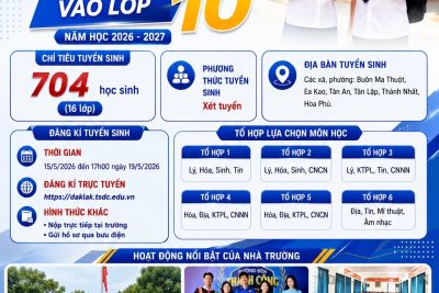 Kế hoạch tuyển sinh vào 10 Trường THPT Buôn Ma Thuột, năm học 2026-2027